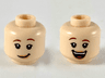 Minifigure, Head Dual Sided Female Reddish Brown Eyebrows, Nougat Lips, Lopsided Grin / Wide Open Smile Pattern