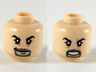 Minifigure, Head Dual Sided Black Eyebrows, Dark Bluish Gray Goatee, Smile / Angry Pattern