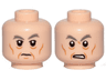 Minifigure, Head Dual Sided Dark Bluish Gray Eyebrows, Eye Bags, Cheek Lines, Chin Dimple, Grin / Angry Pattern (SW General Pryde)
