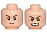 Minifigure, Head Dual Sided Dark Brown Eyebrows, Cheek Lines and Scar, Determined / Angry with Yellow Eyes Pattern (SW Anakin Sith)