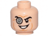 Minifigure, Head Glasses with Monocle, Raised Right Eyebrow, Wrinkles, Smile Pattern (Penguin)