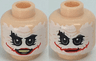 Minifigure, Head Dual Sided White Mask with Gray Eyes, Red Scars, Grin / Closed Mouth Pattern (The Joker)