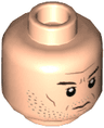 Minifigure, Head Beard Stubble, Reddish Brown Eyebrows, Cheek Lines Pattern