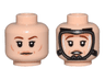 Minifigure, Head Dual Sided Female Reddish Brown Eyebrows, Medium Nougat Lips and Cheek Lines, and Neutral / Oxygen Mask Pattern