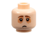Minifigure, Head Reddish Brown Eyebrows, Nougat Patches Around Eyes, Frown Pattern