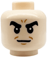 Minifigure, Head Thick Black Eyebrows, Medium Nougat Chin Dimple and Forehead Lines, Neutral Pattern (Sandman)