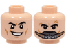 Minifigure, Head Dual Sided Black Eyebrows, Medium Nougat Cheek Lines and Dimples, Lopsided Open Mouth Smile / Breathing Apparatus Pattern