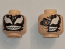 Minifigure, Head Dual Sided Alien, Partial Venom Smudge, Silver Goggle Right / Full Black Venom with White Eyes and Teeth Pattern