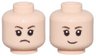Minifigure, Head Dual Sided Child Female Dark Brown Eyebrows, Eyelashes, Angry Frown / Grin Pattern