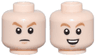 Minifigure, Head Dual Sided Medium Nougat Eyebrows, Nougat Chin Dimple, Angry Frown / Open Mouth Smile with Top Teeth Pattern