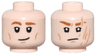 Minifigure, Head Dual Sided Dark Orange Eyebrows and Cheek Lines, Lopsided Smile / Nougat Scars Pattern