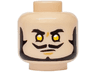 Minifigure, Head Black Eyebrows, Beard and Moustache, Bright Light Orange Eyes, Medium Nougat Chin Dimple, Neutral Pattern