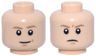Minifigure, Head Dual Sided Dark Tan Eyebrows, Dark Orange Chin Dimple and Smile Crease, Closed Mouth Smile / Frown Pattern (SW Luke Skywalker)