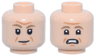 Minifigure, Head Dual Sided Dark Tan Eyebrows, Dark Orange Wrinkles, Slight Smile / Open Mouth Scowl Pattern (Admiral Motti)