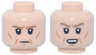 Minifigure, Head Dual Sided Dark Tan Eyebrows, White Pupils, Dark Orange Cheek Lines and Creases, Frown / Open Mouth Scowl Pattern (Director Krennic)