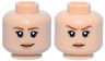 Minifigure, Head Dual Sided Female, Dark Orange Eyebrows, Eyelashes, Nougat Lips, Crooked Smile / Worried Pattern