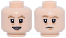 Minifigure, Head Dual Sided Dark Tan Eyebrows, Dark Orange Chin Dimple and Wrinkles, Open Mouth Smile / Closed Mouth Frown Pattern
