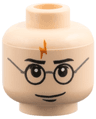 Minifigure, Head Glasses with Lightning Bolt on Forehead, Eyebrows Above Glasses Pattern (HP Harry)