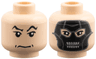 Minifigure, Head Dual Sided HP Death Eater Mask / Black Raised Eyebrows and Grim Mouth Pattern