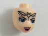 Mini Doll, Head Friends with Dark Turquoise Eyes, Open Mouth Smile and Elves Tribal Pattern (Noctura)