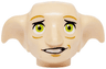 Minifigure, Head, Modified Dobby with Lime Eyes and Lopsided Open Mouth Smile with Teeth Pattern