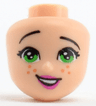 Mini Doll, Head Friends with Green Eyes, Freckles, Dark Pink Lips and Open Mouth Pattern