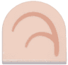 Tile, Round 2 x 2 Half Circle Extended with Medium Nougat Curved Lines Pattern Model Right Side (Super Mario Inner Ear)