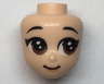 Mini Doll, Head Friends with Black Eyebrows Raised, Large Reddish Brown Eyes, Nougat Lips, Grin Pattern