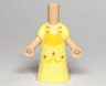 Micro Doll, Body with Molded Bright Light Yellow Dress and Printed Yellow Panel, Gold Trim and Dots, Light Nougat Neck Pattern