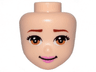 Mini Doll, Head Friends with Medium Nougat Eyes, Reddish Brown Eyebrows, Pink Lips and Smile Pattern