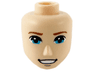 Mini Doll, Head Friends Male Large with Reddish Brown Eyebrows, Dark Azure Eyes, Black Chin Dimple, and Open Mouth Smile with Teeth Pattern