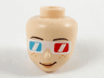Mini Doll, Head Friends with Medium Azure and Red 3D Glasses, Peach Lips and Freckles Pattern