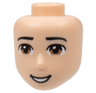 Mini Doll, Head Friends Male Large with Black Eyebrows, Medium Nougat Eyes, Nougat Chin Dimple, Black Open Mouth Smile with Teeth Pattern