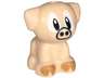 Dog, Mini Doll Style, Puppy, Standing, Small with White Eyes and Pupils, Black Irises and Snout, Medium Nougat Toes Pattern (Sonic the Hedgehog Picky / Pig)