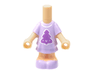Micro Doll, Body with Molded Lavender Short Layered Dress and Shoes and Printed Medium Lavender Pine Tree with Face, White Collar Pattern