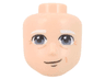 Mini Doll, Head Friends Male Large with Sand Blue Eyes, White Eyebrows, and Lopsided Smile Pattern