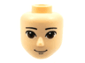 Mini Doll, Head Friends Male Large with Reddish Brown Eyes, Black Eyebrows and Closed Grin Pattern