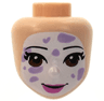 Mini Doll, Head Friends with White Face Paint with Lavender Splotches, Reddish Brown Eyes, Dark Pink Lips, Closed Mouth Pattern