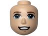 Mini Doll, Head Friends Male Large with Reddish Brown Eyebrows and Chin Dimple, Dark Azure Eyes, Open Mouth Smile with Teeth Pattern