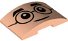 Slope, Curved 6 x 4 Double with Black Glasses Round, Black Eyebrows, Black Eyes and Grin Pattern (Harry Potter Face)