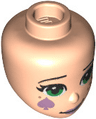 Mini Doll, Head Friends with Black Eyebrows, Dark Turquoise Eyes, Spades Symbols and Closed Mouth Pattern