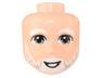 Mini Doll, Head Friends Male Large with White Eyebrows and Beard, Sand Green Eyes, Smile with Teeth Pattern