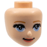 Mini Doll, Head Friends with Medium Nougat Eyebrows, Bright Light Blue Eye, Coral Lips, Closed Mouth Pattern