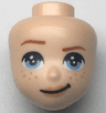 Mini Doll, Head Friends with Bright Light Blue Eyes, Freckles, Peach Lips and Lopsided Smile Pattern