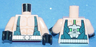 Torso Batman Muscles Outline with Dark Blue Suspenders and Silver Belt Pattern / Light Nougat Arms / Black Hands