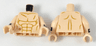 Torso Bare Chest with Muscles Outline and 3 Scars Pattern / Light Nougat Arms with Black Cuffs with Silver Dots Pattern / Light Nougat Hands