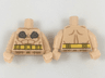 Torso Male Bare Chest with Flat Silver Seashells, Yellow Utility Belt Pattern / Light Nougat Arms / Light Nougat Hands