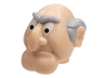 Minifigure, Head, Modified Muppet Statler with Light Bluish Gray Hair and Eyebrows Pattern