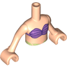 Torso Mini Doll Girl Medium Lavender Bikini Shell Bra Top Pattern, Light Nougat Arms with Hands