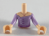 Torso Mini Doll Girl Lavender Dress Pattern, Light Nougat Arms with Hands with Lavender Sleeves